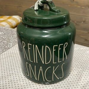 Rae dunn reindeer snacks canister